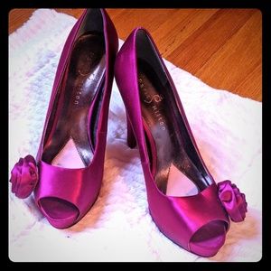 Satin Peep Toe Pump